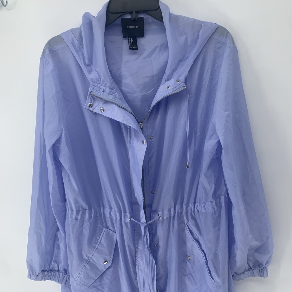 Women's Lightweight Hooded Anorak Periwinkle Utility Jacket x Forever 21 Small